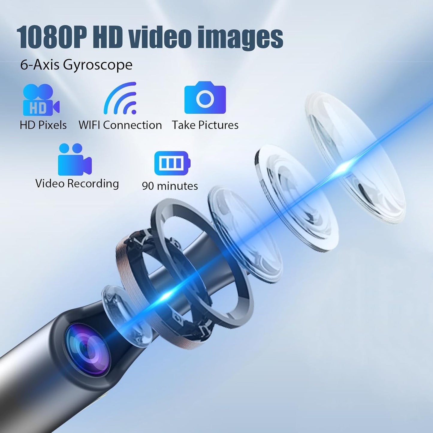 Ear Wax Removal Tool Camera - Ear Cleaner with 1080P HD Camera, Otoscope with Light, Earwax Removal Kit for iPhone, iPad, Android Phones (Green)