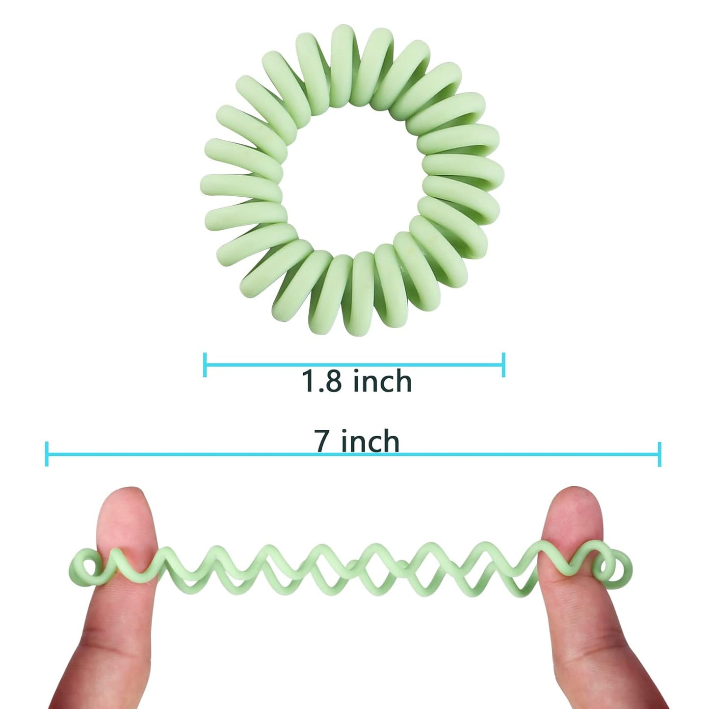 Teqifu18 Pack Hair Elastics, No Crease Spiral Hair Ties Hair Bands Matte Color Waterproof Phone Cord Hair Scrunchies Hair Coils Accessories for Women Girls