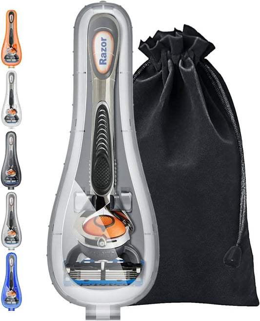 Razor Case Compatible with Gillette Proglide Fusion Men's Razor, Travel Protector Case with Carrying Bag - Gray