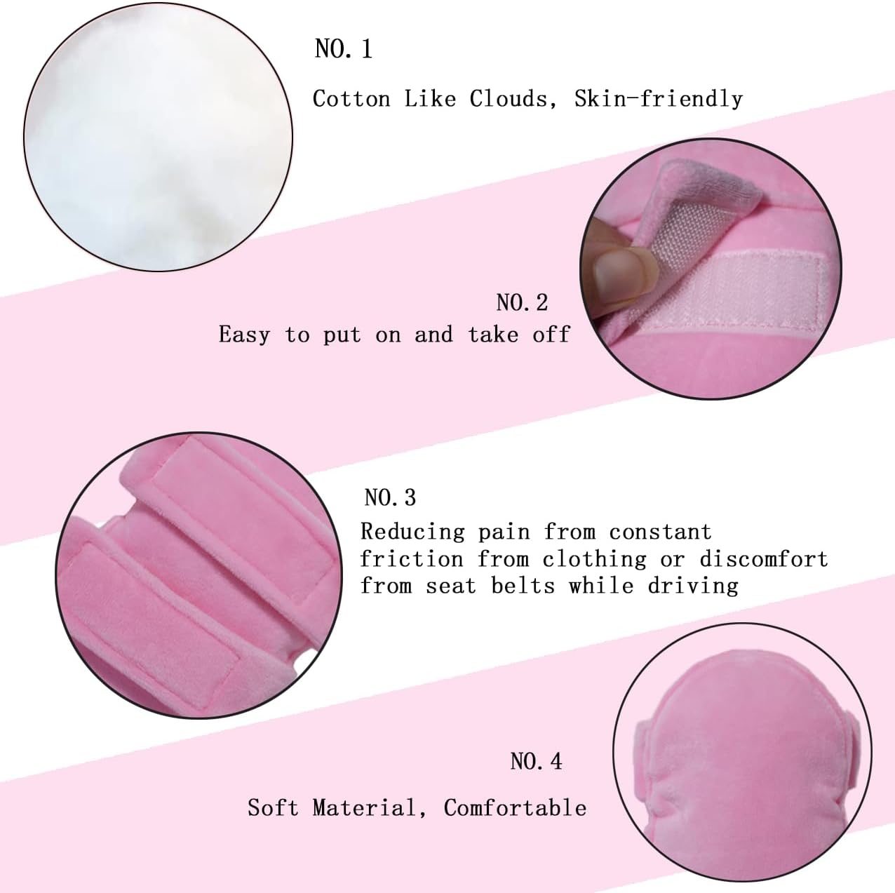 Soft Mastectomy Pacemaker Pillow for Pacemaker Recovery Post Surgery Breast Cancer Chemo Port Chest Protector Bra Strap Pad Protector, Support Cushion Gifts for Women and Men (Pink)