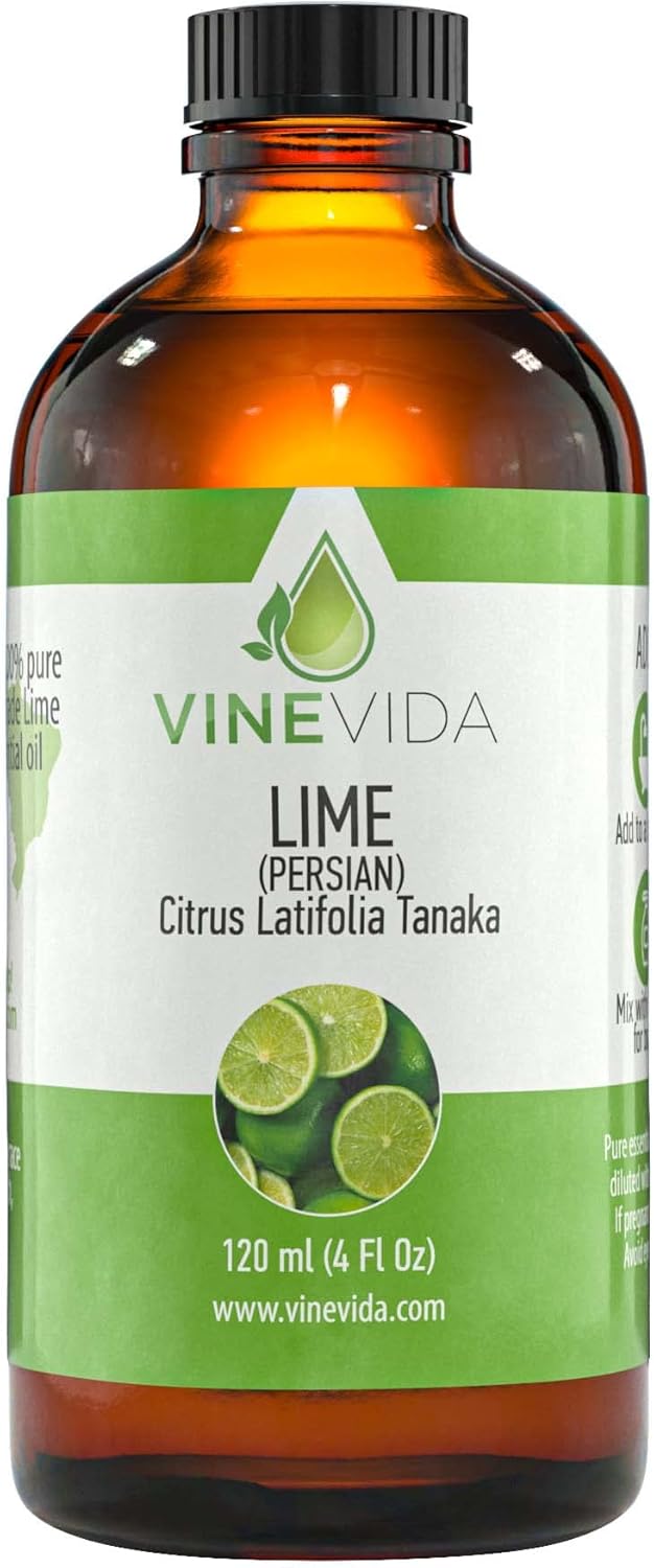 VINEVIDA Lime Essential Oil 4 oz - Lime Candle Oil Scent - DIY Candle Scents for Candlemaking - Bulk Essential Oil for Soap Making Safe for Skin