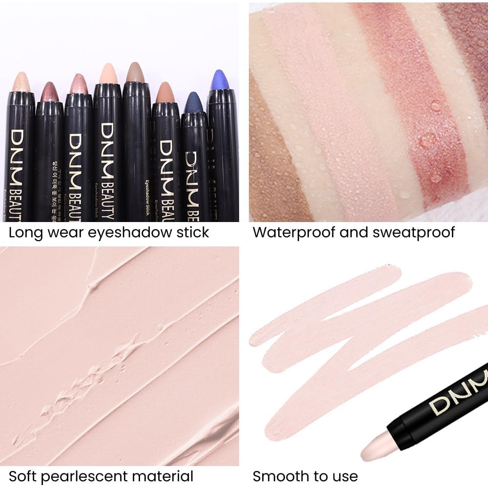evpct 2Pcs Cream Eyeshadow Sticks Set for Eyes Waterproof, Sand Rose Shimmer Desert Matte Eye shadow Stick Pencil Pen Bulk sombras en crema para ojos 27+28
