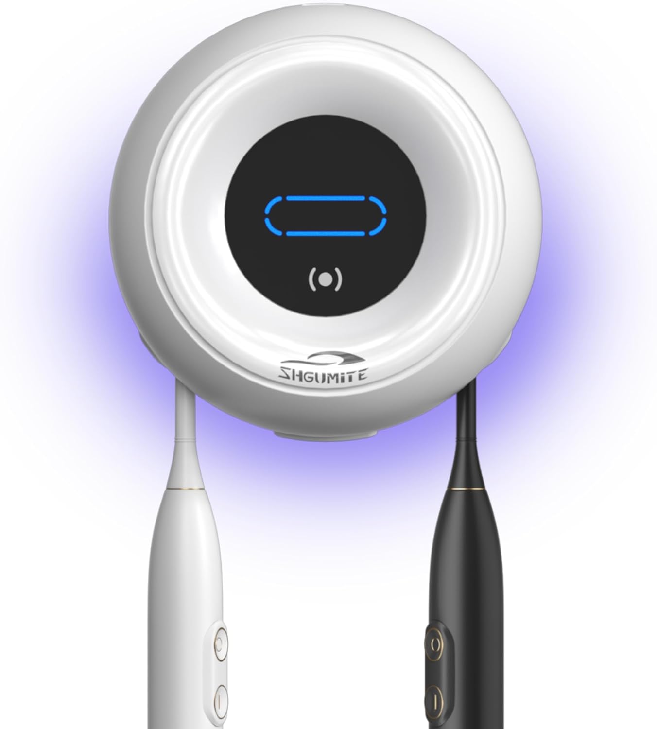 Toothbrush Sanitizer Holder - Smart Toothbrush Holder with Cleaning & Drying, Touch Switc, Rechargeable Toothbrush Wall Holders for Bathrooms (White)