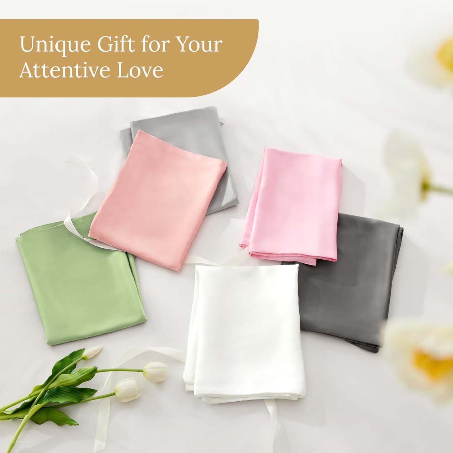 INFIIXSO Mulberry Silk Pillowcase for Hair and Skin, Silk Pillow Cases Queen Size Set of 2 with Hidden Zipper 20"x30", Ultra Smooth and Soft Cooling Pillow Cases for Hot Sleepers(Cedar Green, 2 Pack)