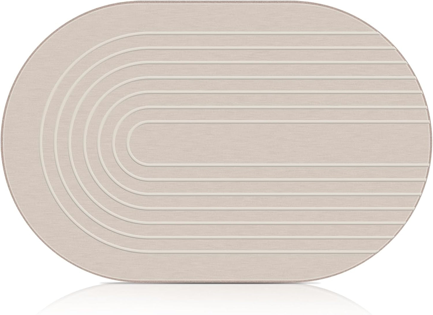 Elfcool Stone Bath Mat Diatomaceous Earth Shower Mat Non Slip Quick Dry Bath Stone Mat Super Absorbent Bathroom Floor Mat for Bathroom Kitchen Counter (Off White)