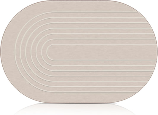 Elfcool Stone Bath Mat Diatomaceous Earth Shower Mat Non Slip Quick Dry Bath Stone Mat Super Absorbent Bathroom Floor Mat for Bathroom Kitchen Counter (Off White)