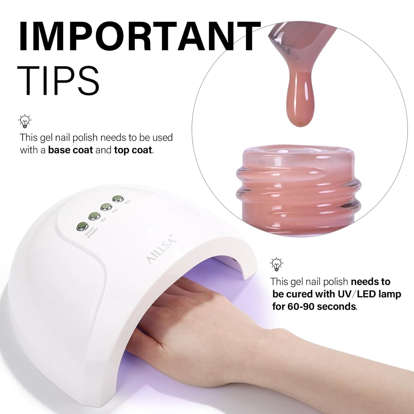 AILLSA Nude Gel Nail Polish Warm Lips Jelly Gel Polish Neutral Sheer Translucent Light Gel Polish Long Lasting Nude Pink Color Soak Off U V Gel for French Manicure Nail Art at Home 0.51 Oz