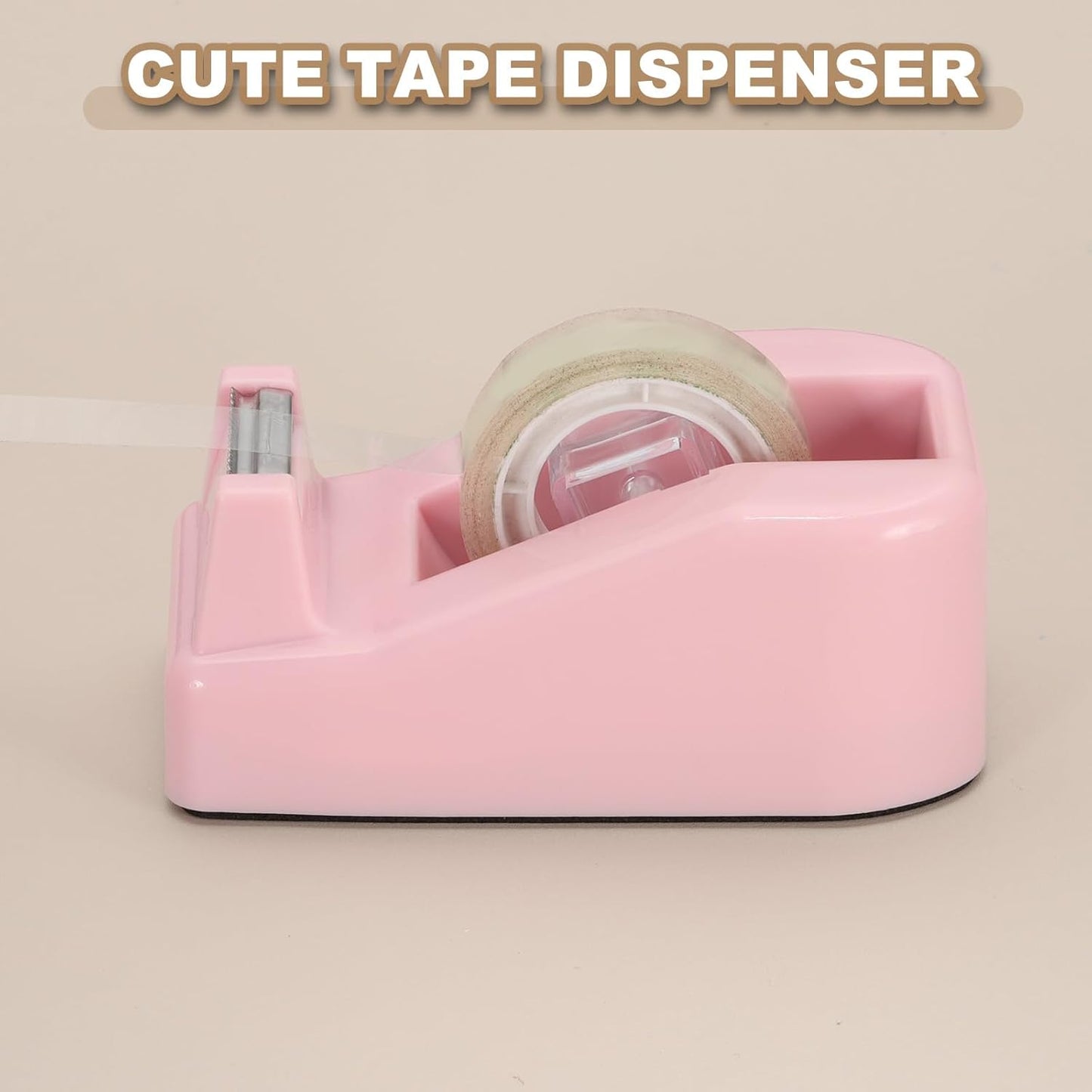 PATIKIL 2pcs Tape Dispenser Desk, Small Tape Dispenser Cute Desktop Dispenser, Rose Gold
