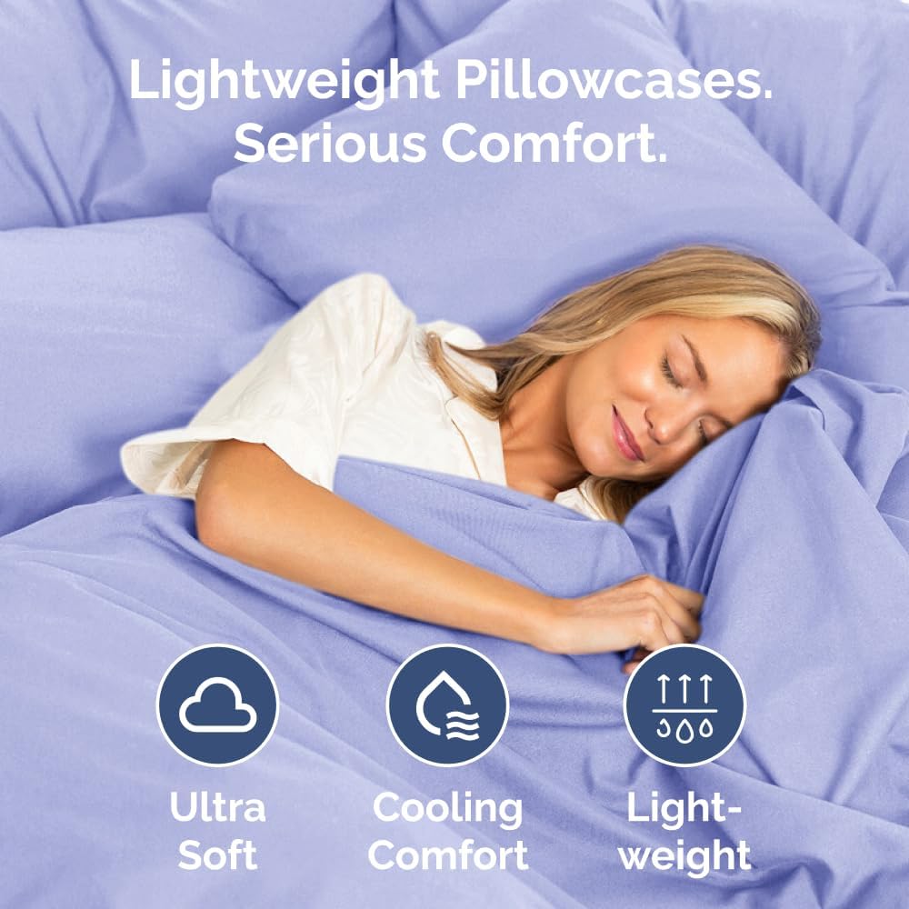 King Pillow Cases Set of 2 - Ultra Soft Hotel Quality Pillowcase Covers - Comfy, Cozy & Wrinkle Free - Shrinkage, Stain and Fade Resistant - Machine Washable Pillow Protectors - 2 Piece Set - Lavender