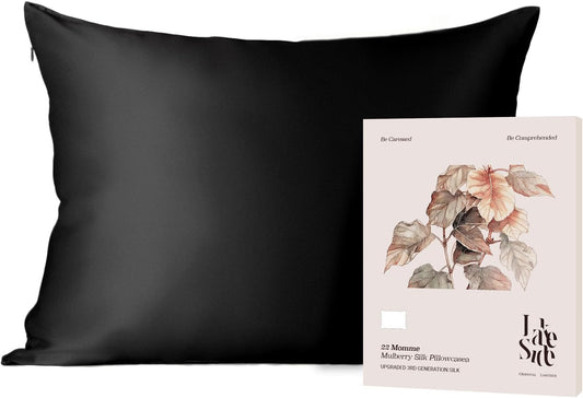 Oriental Lakeside® 100% Pure 22 Momme Mulberry Silk Pillowcase with Hidden Zipper - Nighttime Skincare & Hair Care Hydrating Pillow Cover