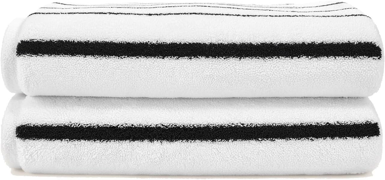 Italic Ultraplush 100% Australian Cotton Washcloths - Set of 2 Luxury Plush Face Wash Cloths, Soft & Absorbent 800 GSM Washcloth for Bathroom & Spa, Resort Grade, Striped (White & Blue)