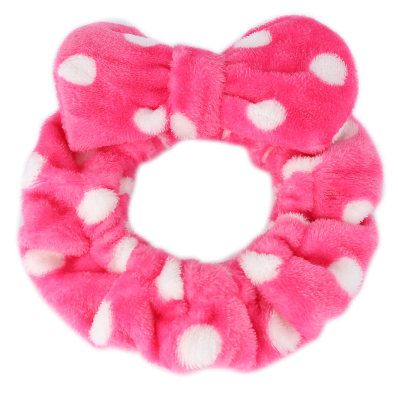 Hairizone Makeup Wrap Headband for Facial Wash Shower Hairband Adjustable Elastic Bowknot Cosmetics Hair Band for Women (Roseo)