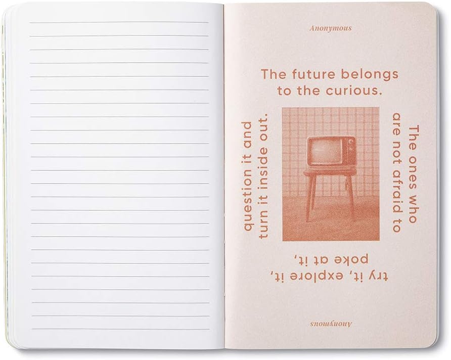 Compendium Softcover Journal - Live with Curiosity – A Write Now Journal with 128 Lined Pages, 5″W x 8″H