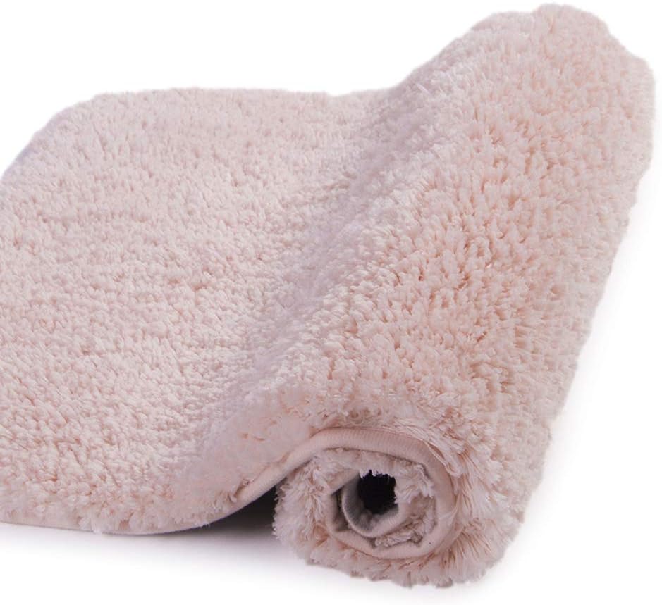 Walensee Bath Rug for Non-Slip Bath Mat (20 x 32, Dusty Pink) Water-Absorbent SoftMicrofiber Shaggy, Thick Plus Shower Mat