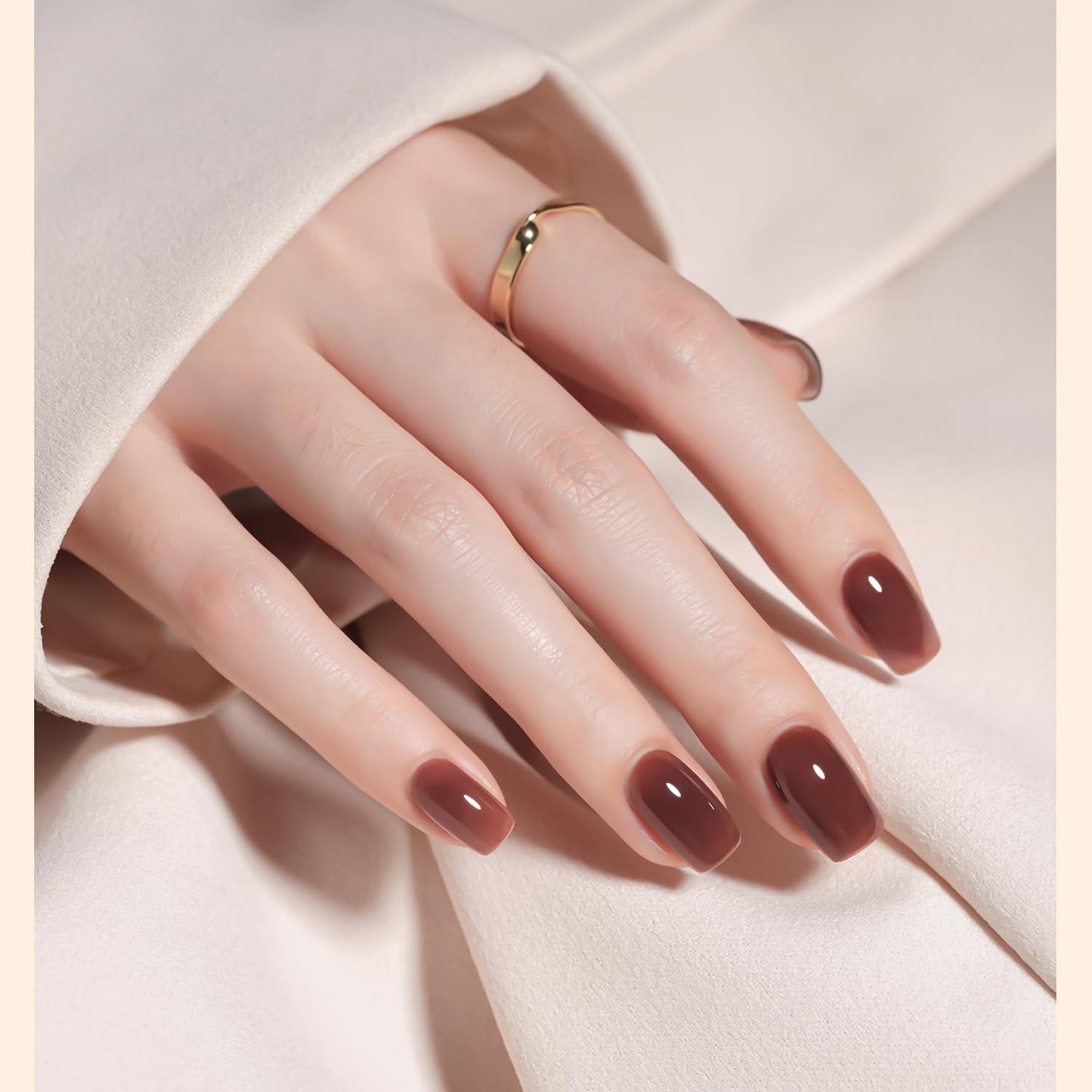 GAOY Rose Brown Jelly Gel Nail Polish of 6 Transparent Brown Pink Whiter Colors Sheer Gel Polish Kit for Salon Manicure and Nail Art DIY at Home