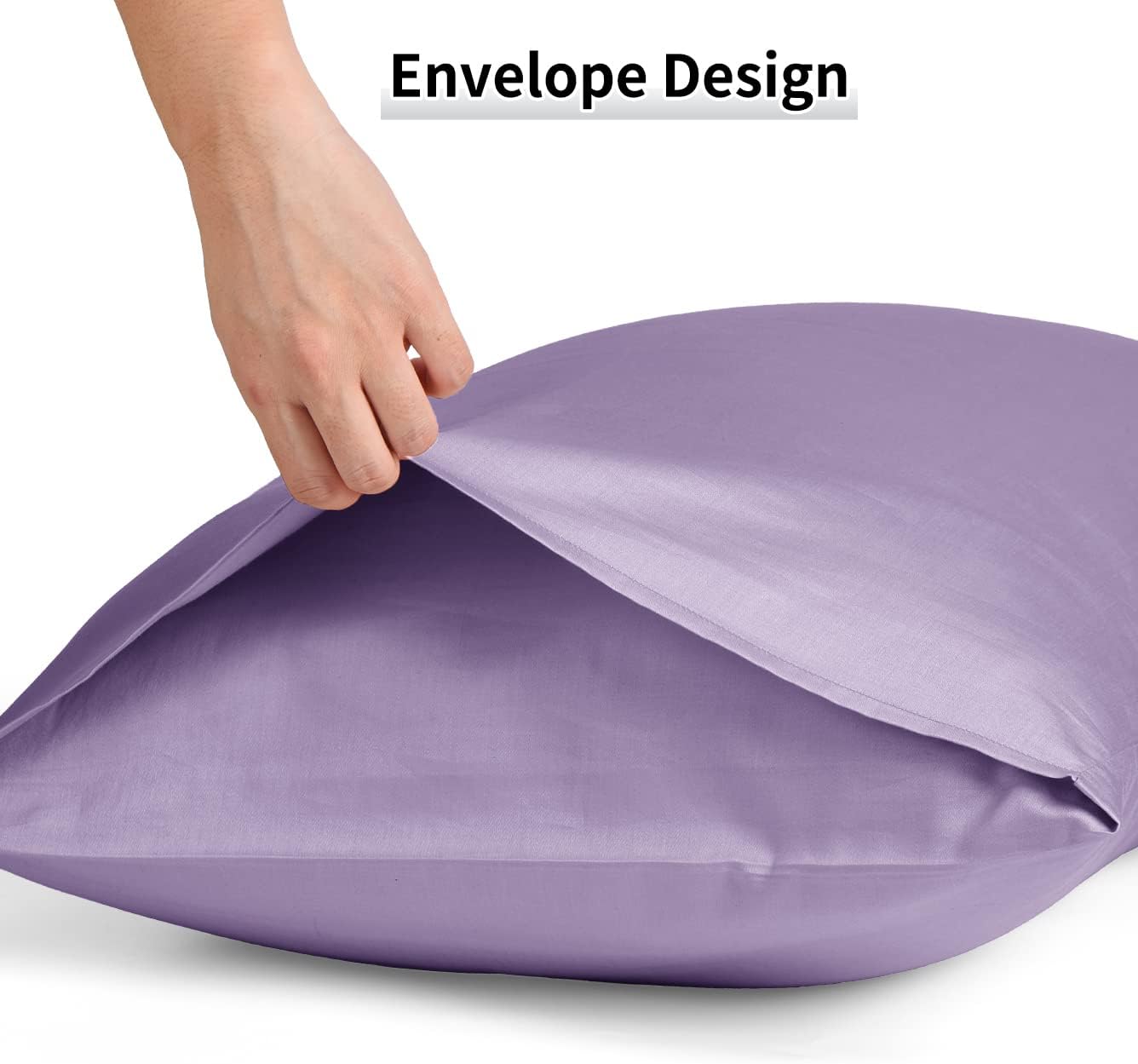 Warmstar Cotton Pillow Cases Queen Size Set of 2, 600 Thread Count Pillowcases 20x30 Inches, Soft Long Staple Cotton Pillowcases Breathable with Envelope Closure,Plum