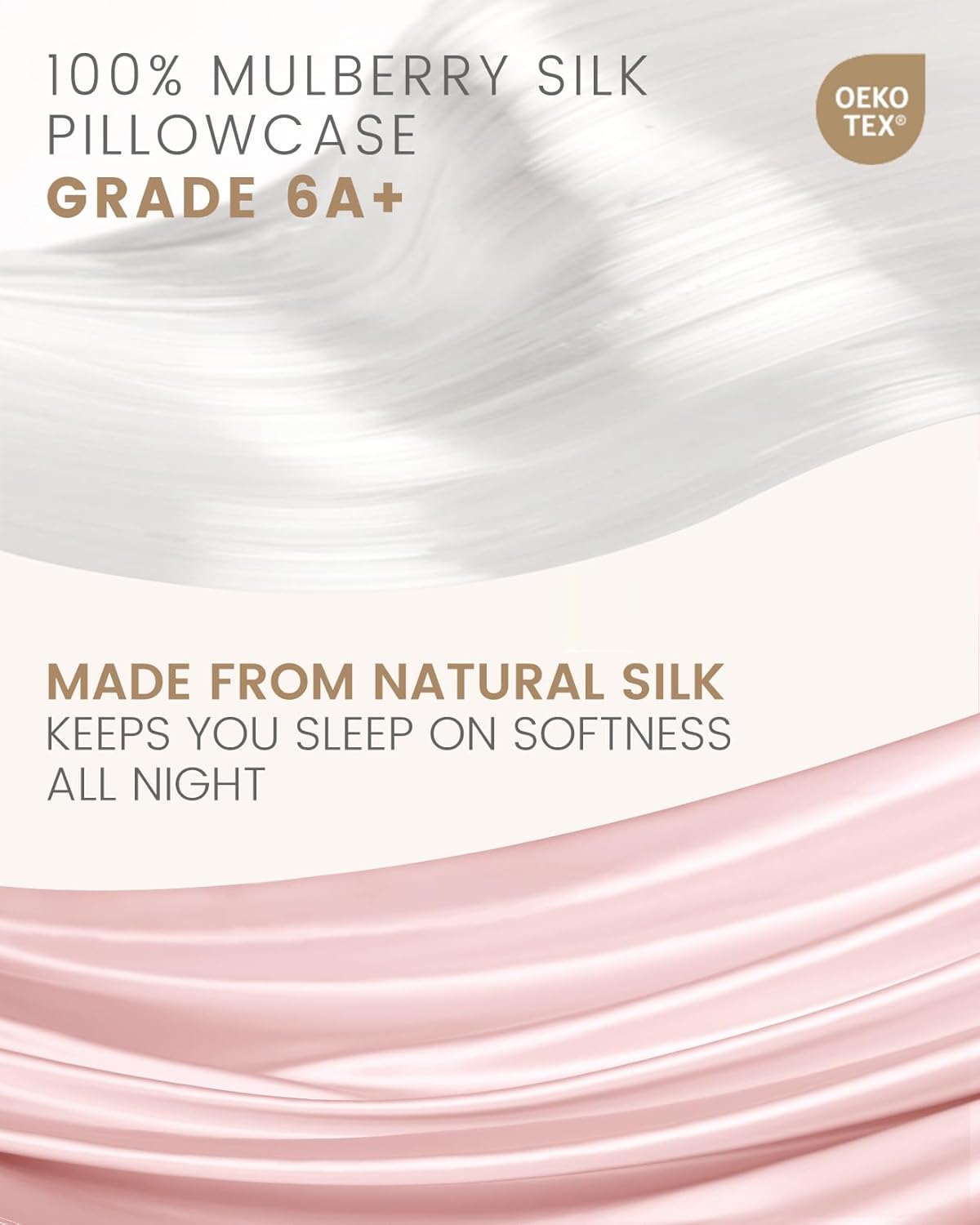 THXSILK Set of 2 Mulberry Silk Zipper Pillow Cases - Highest Grade 6A+ Pure Mulberry Real Silk Pillowcase, 19 Momme Both Sides for Hair and Skin (Light Pink, Queen Size 20"x30")