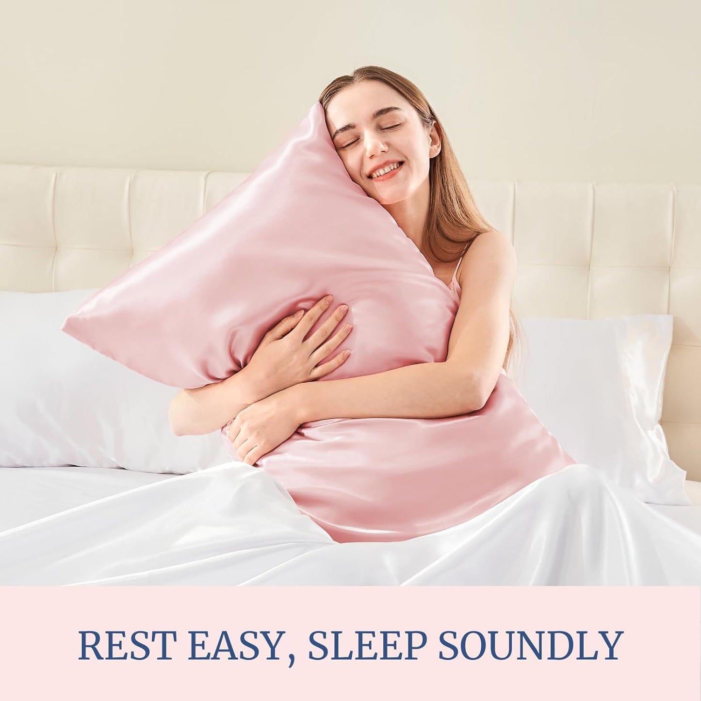 BEDELITE Satin Pillowcase for Hair and Skin, Super Soft Similar to Silk Pillow Cases 4 Pack with Envelope Closure, Cooling Pillowcases for Women Men (20"x40" King Size, Pink)