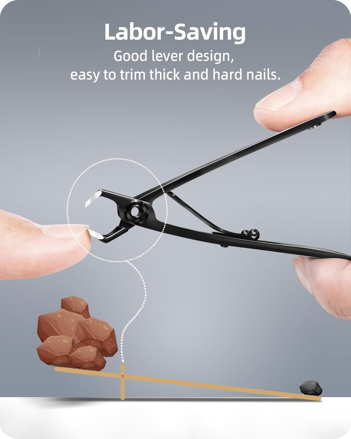 Straight Nail Clipper, 17mm Wide Jaw Opening Toe Nail Clippers, Extra Large Toenail Clippers for Thick Toenails, Heavy Duty Toenail Clippers for Seniors, Men, Women