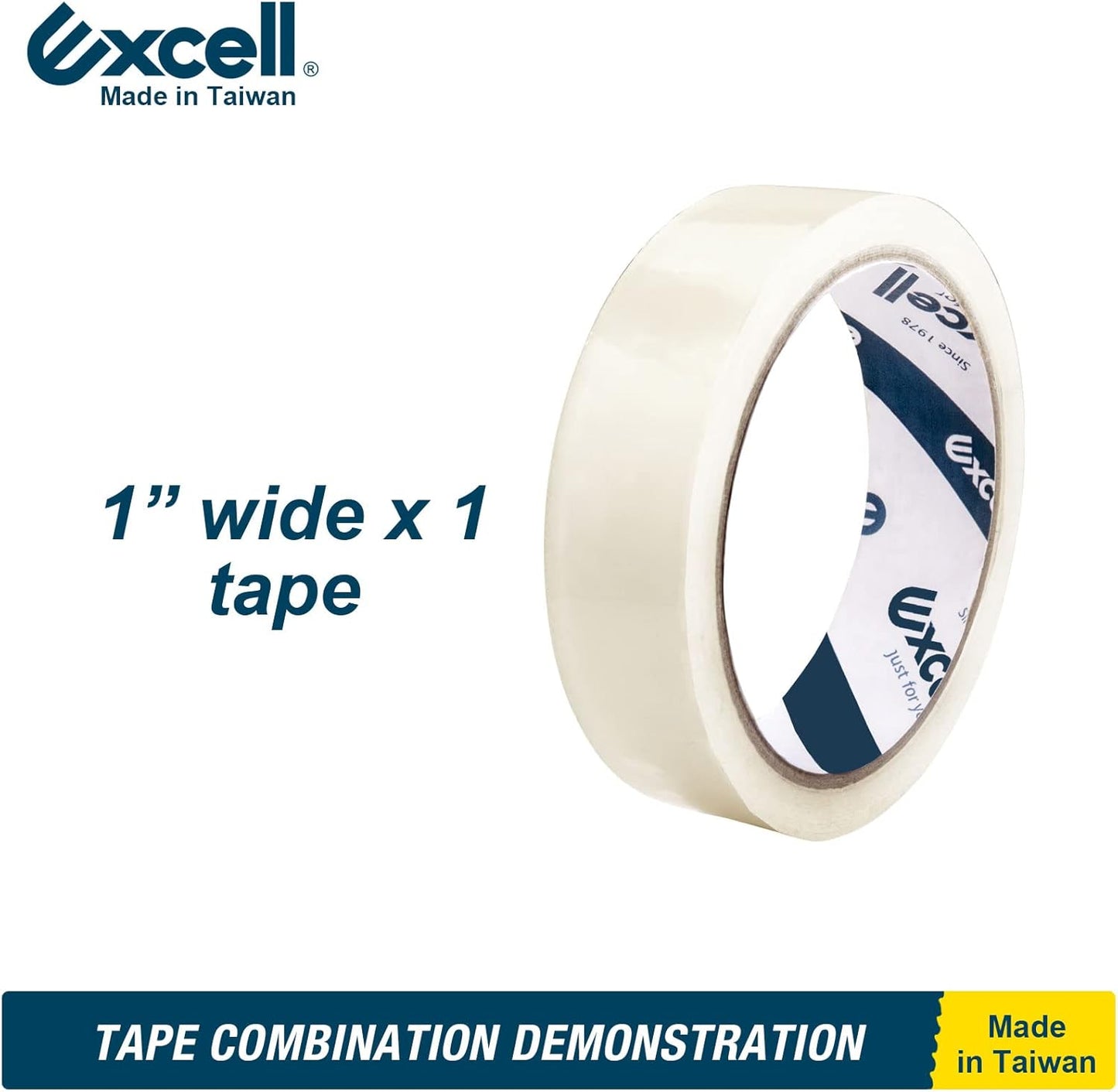 Excell ET-117 Heavy Duty Steel Desk Tape Dispenser (1" Wide) with Safety Blade Cover, Desk Top Dispenser for Home,Office, Shop, Retail Store and Warehouse Wrapping Purpose