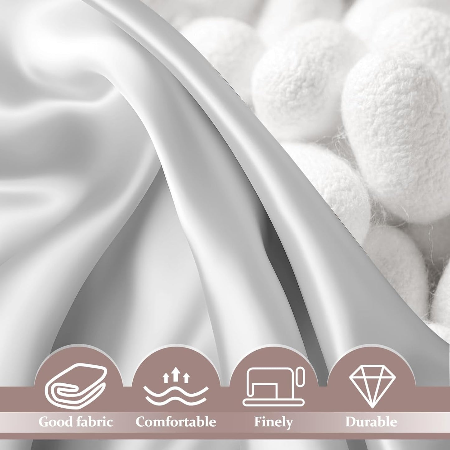 2 Pack 100% Pure Silk Pillowcase for Hair and Skin, Both Sides Mulberry Silk Pillowcases with Hidden Zipper, Cooling Pillowcase 19 Momme, 600 Thread Silk Pillow Cases Standard Size, Gray