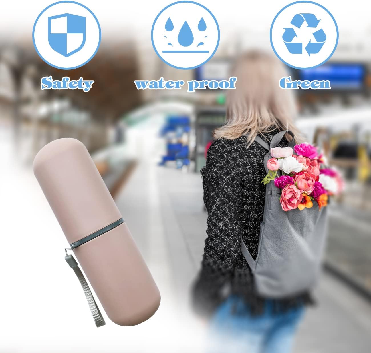 Travel Toothbrush Case, Toothbrush Holder Travel Case Portable Toothbrush Travel Container for Bathroom Travel School Business Camping Toothbrush Case for Traveling