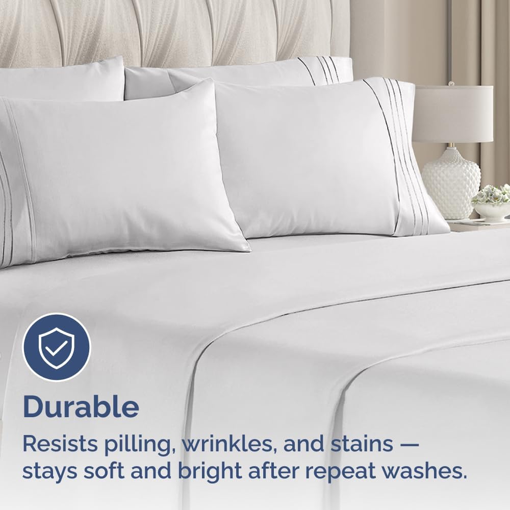 Queen Pillow Cases Set of 6 - Ultra Soft Hotel Quality Pillowcase Covers - Comfy, Cozy & Wrinkle Free - Shrink, Stain & Fade Resistant - Machine Washable Pillow Protectors - 6 Piece Set - French Grey