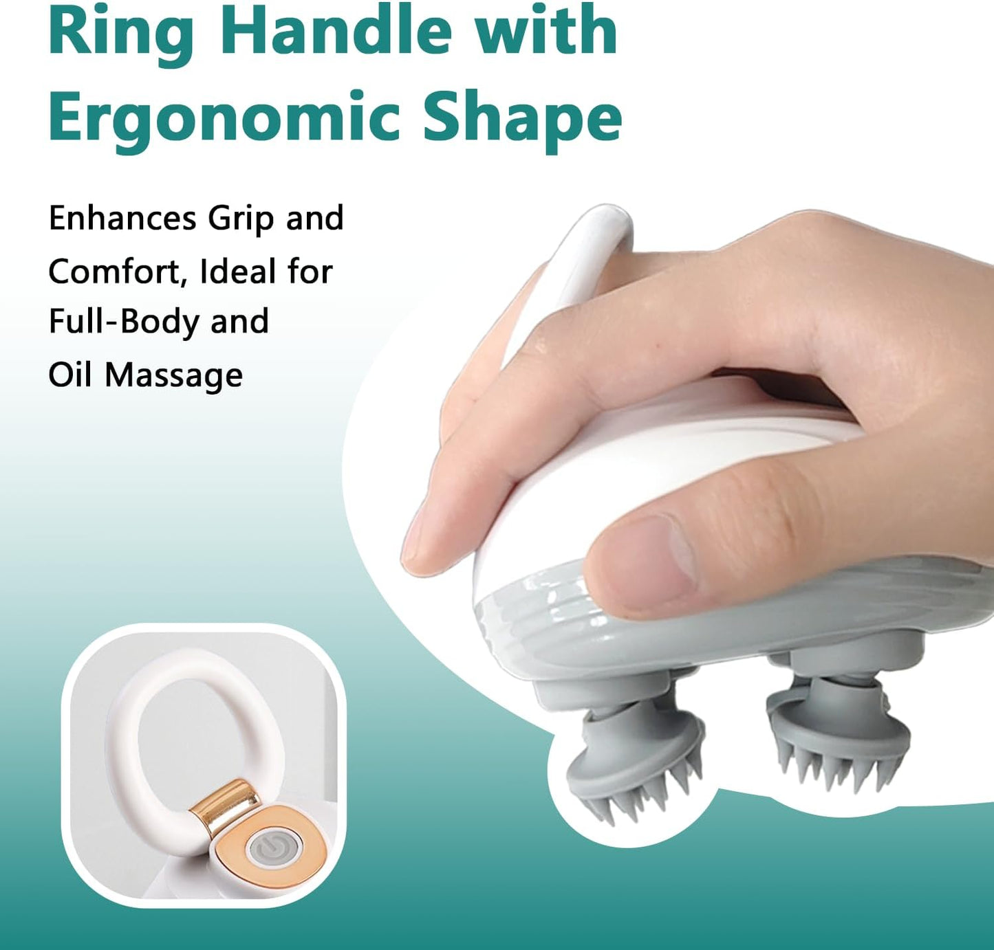 TISSCARE Electric Scalp Massager, Cordless Head Massager Scalp for Hair Growth and Stress Relax, 3 Speed Modes, Waterproof Handheld Portable Head Scratcher for Pet Dog Cat Massage, Gift for Women Men