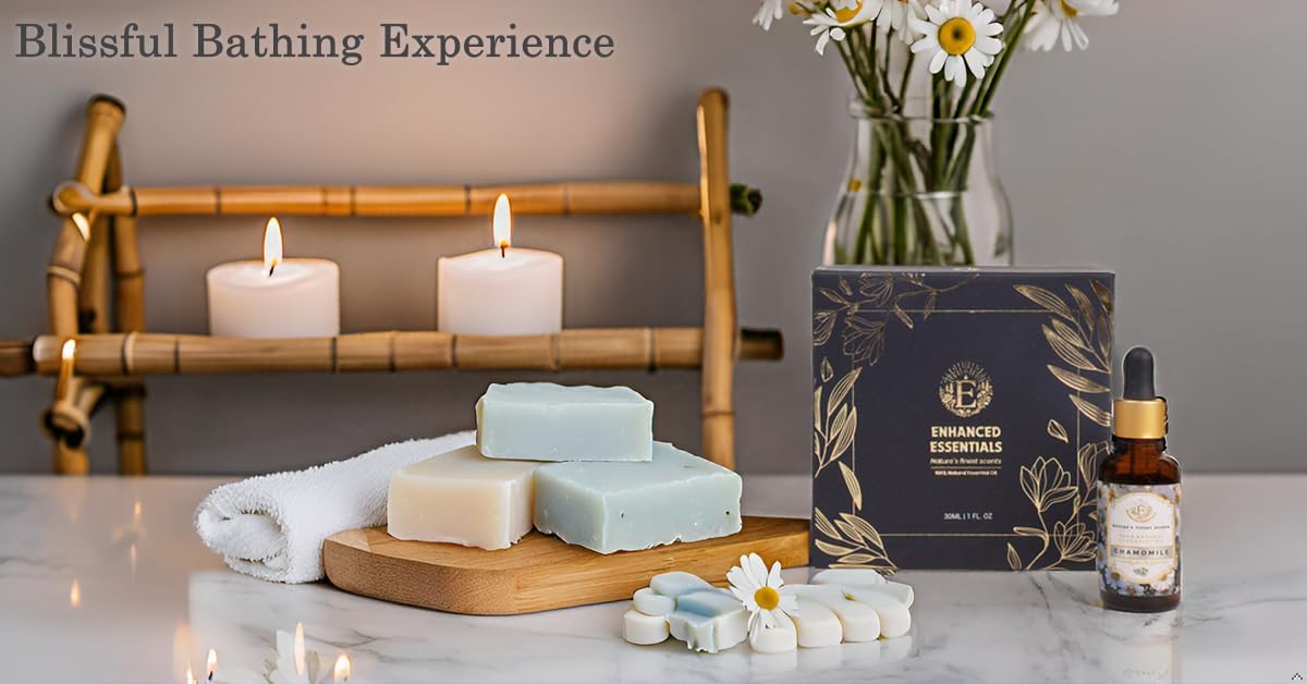 Luxurious Chamomile Essential Oil by Enhanced Essentials|Pure & Slow Distilled|for Diffusers,Skin Care,Aromatherapy,Bath,Massage,Perfume,Gifting,Soap & Candle Making|with Glass Dropper|1 fl oz (30 ml)