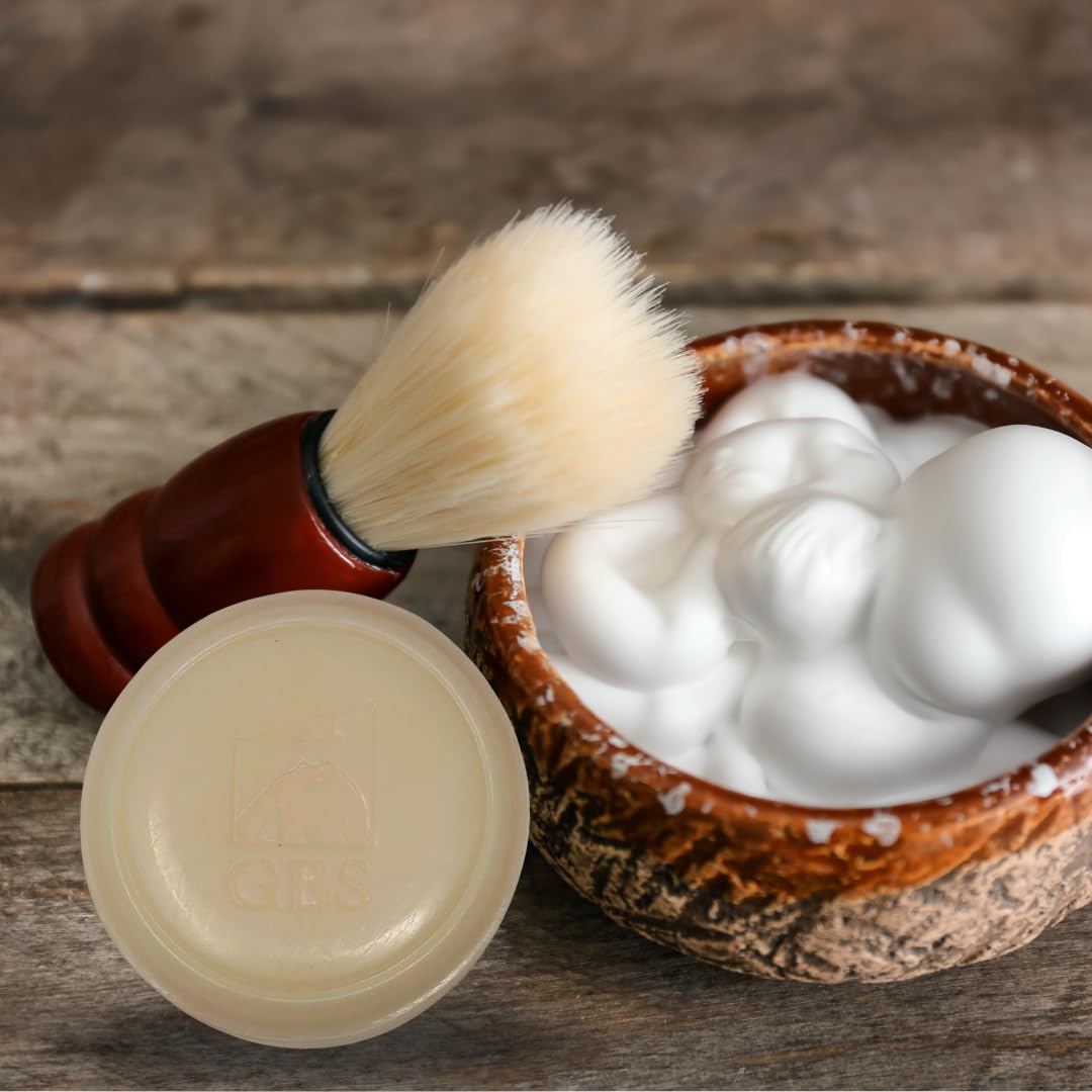 G.B.S Natural Fragrance Free & Lavender Citrus Shaving Soap with Shea Butter for Sensitive Skin Shave Soap for Men (Pack of 2)