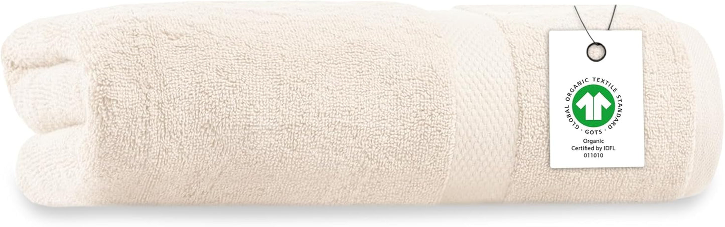 Delara Organic Cotton Luxuriously Plush Bath Towel | GOTS & OEKO-TEX Certified | Premium Hotel Quality Towels | Feather Touch Technology | 650 GSM Long Staple|Soft, Quick Dry & Ultra-Absorbent 30"x58"