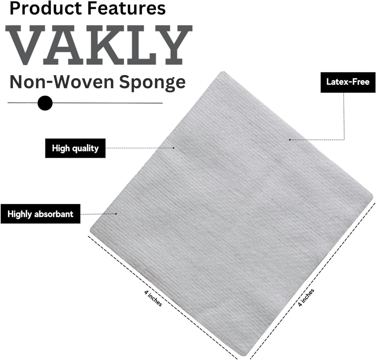 Non-Sterile Gauze Pad - Non-Woven 4 Ply Highly Absorbent Gauze Pad Dressing Sponges- Great for First Aid Medical, Dental and Wound Care, Prepping, Scrubbing & Cleaning (4x4 (600 Count))