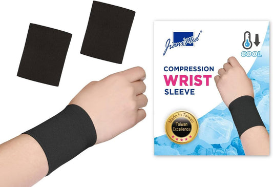 WinCool® Compression Wrist Sleeve–Lightweight, Cooling Yarn, Moisture-Wicking, Wrist Support, Pain Relief, Daily Use, Taiwan Excellence S/M