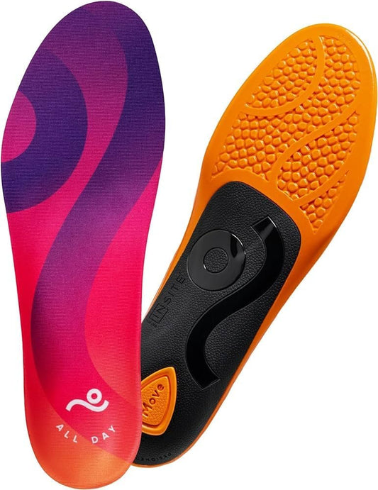 MOVE All Day Comfort Insole - Extra Plush Foam Insole for Stress Reduction on Feet, Knees, Back, Shock Absorbing, Walking, Foot Cushion, Comfort, Arch Support, and Work Boots (M9-9.5/W10.5-11)