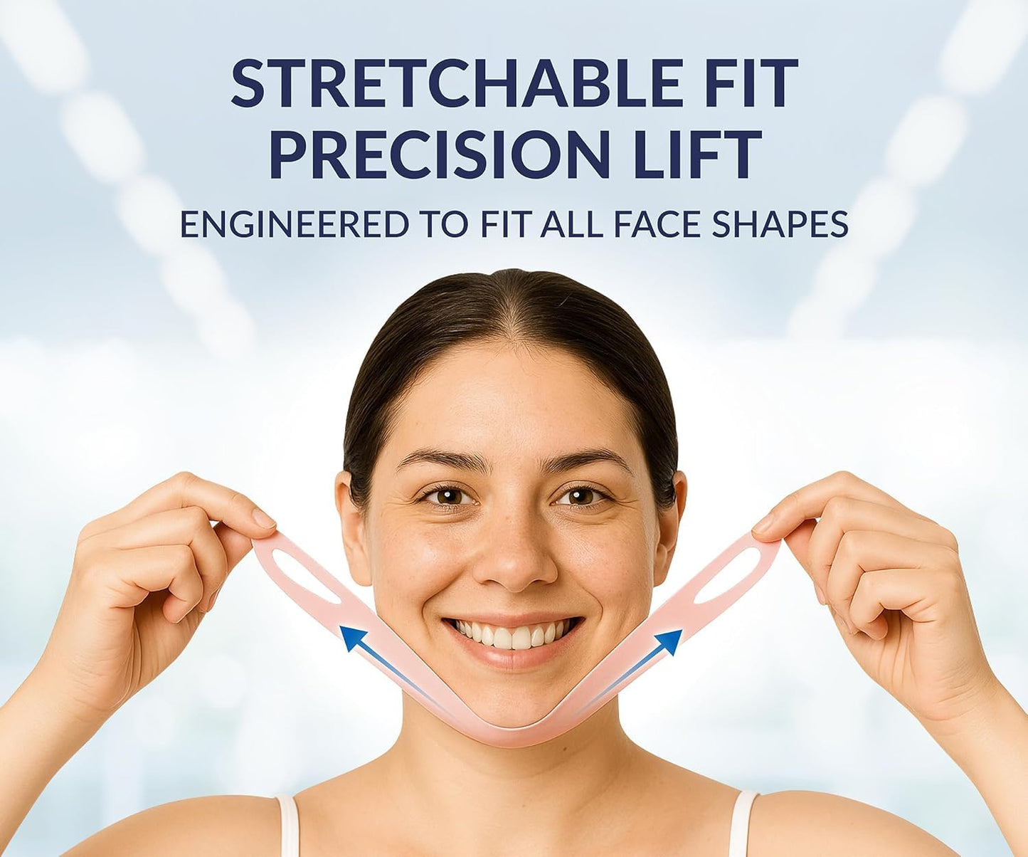 Stylia V Line Lifting Collagen Face Mask - Lift, Firm & Contour Jawline - Double Chin Strap with Hyaluronic Acid & Aloe Vera - Hydrating Neck & Face Tightening Mask - Chin Strap for Sleeping (5PC)