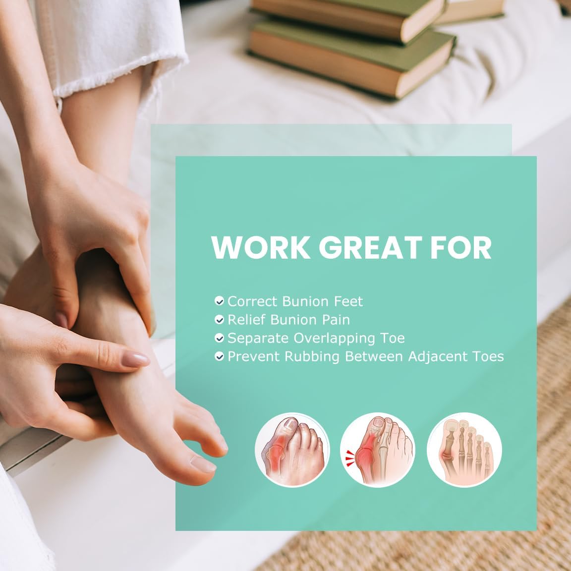 Welnove Upgraded Gel Toe Separators – 16-Pack Aloe Vera Extract Infused Silicone Toe Spacers for Straightening Overlapping Toes, Bunions, Calluses – Bunion Corrector for Men and Women (3 Sizes)