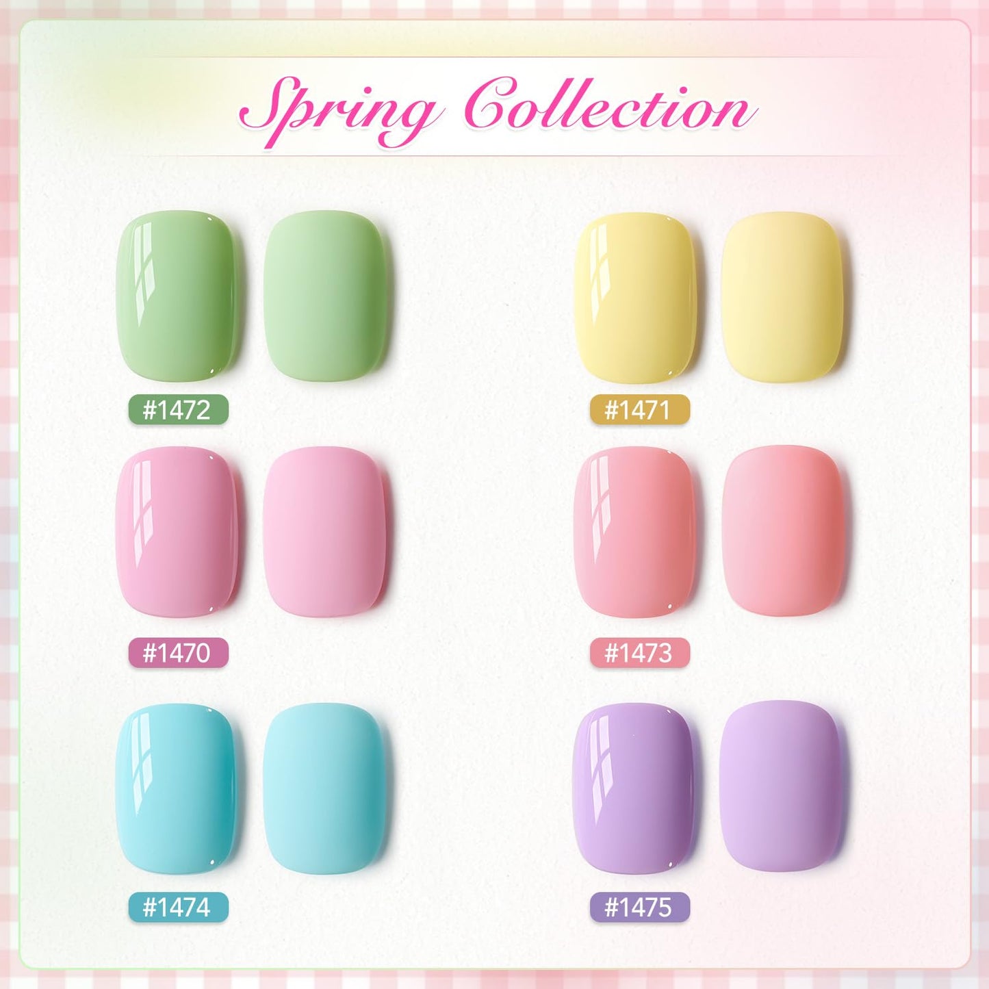 GAOY Pastel Gel Nail Polish Set of 6 Colors Pink Green Blue Gel Polish Kit for Salon Manicure and Nail Art DIY at Home, Gift for Women