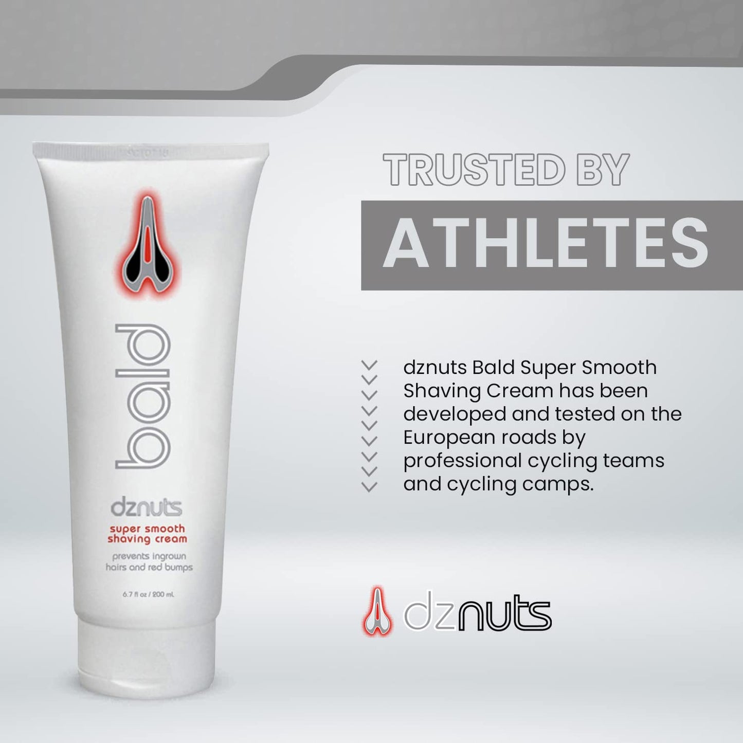 dznuts - Bald Super Smooth Shaving Cream - Prevents Ingrown Hairs and Razor Bumps, Cooled and Moisturized Skin - 6.7 fl. oz, 1 Pack