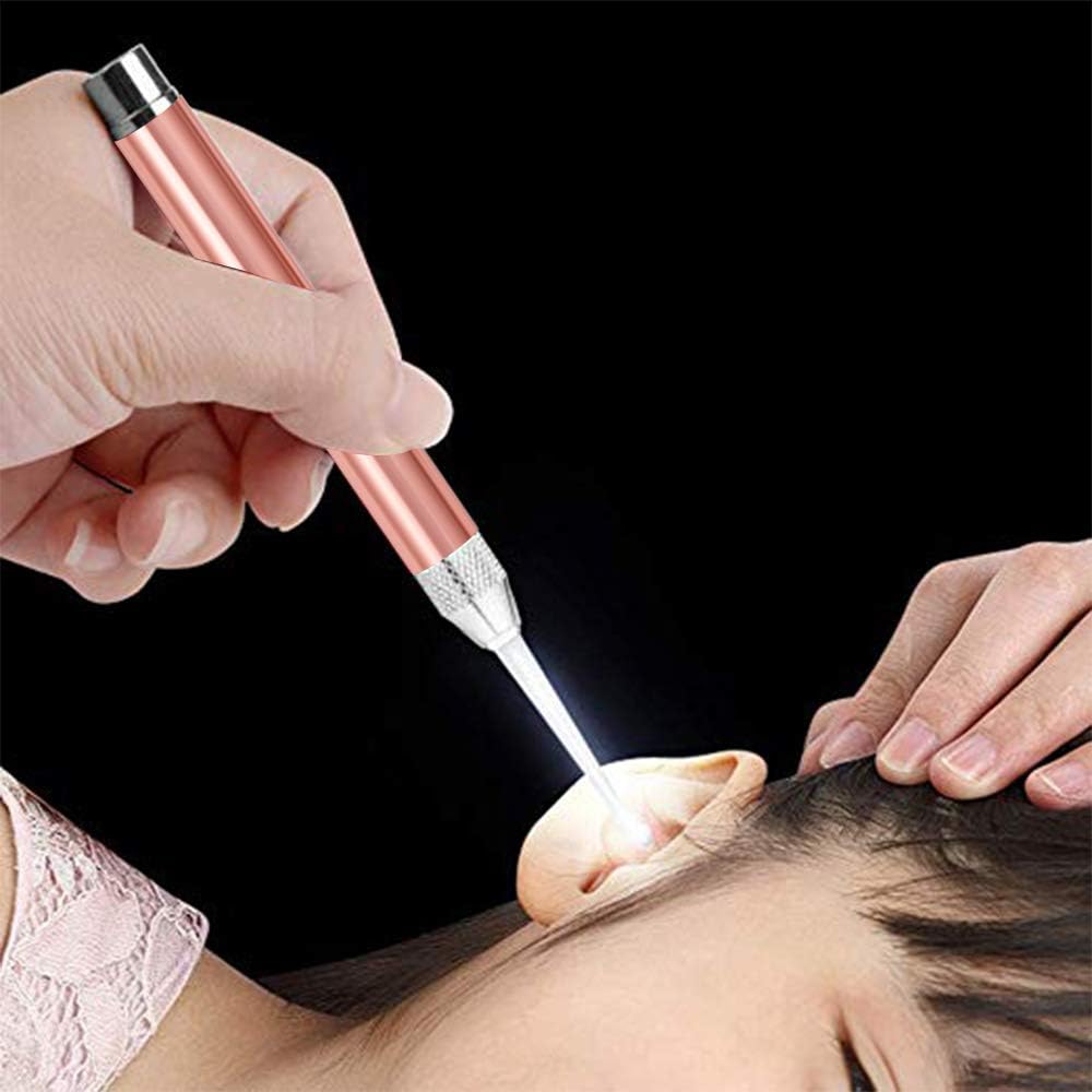 POZILAN Ear Picker Tweezers with LED Light - 8 Pack Ear Wax Removal Tool Cleaner Kit for Kids and Adults, Earwax Spoon Digger & Tweezers for Ear Cleaning Tool Gift Set