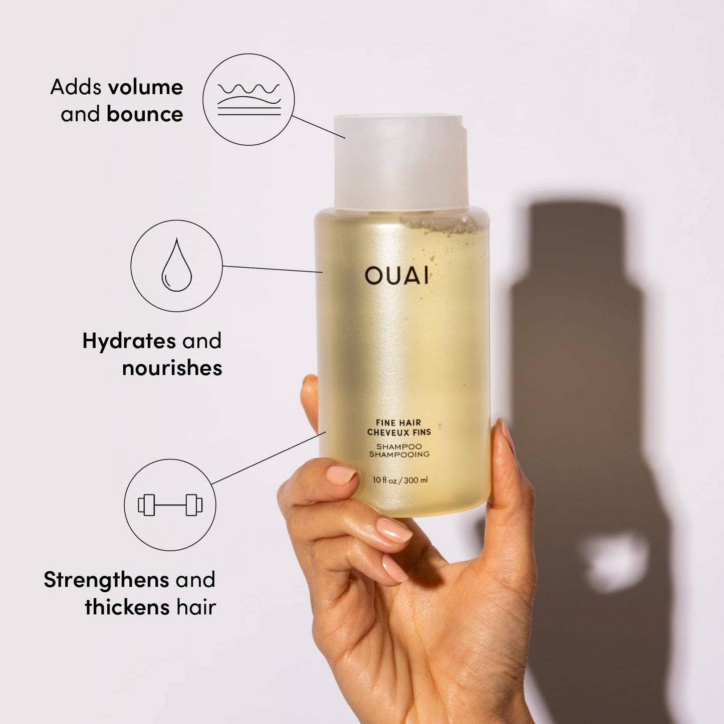 OUAI Fine Shampoo Refill - Volumizing Shampoo with Strengthening Keratin, Biotin & Chia Seed Oil for Fine Hair - Delivers Weightless Body - Paraben, Phthalate & Sulfate Free Hair Care (32 Fl Oz)