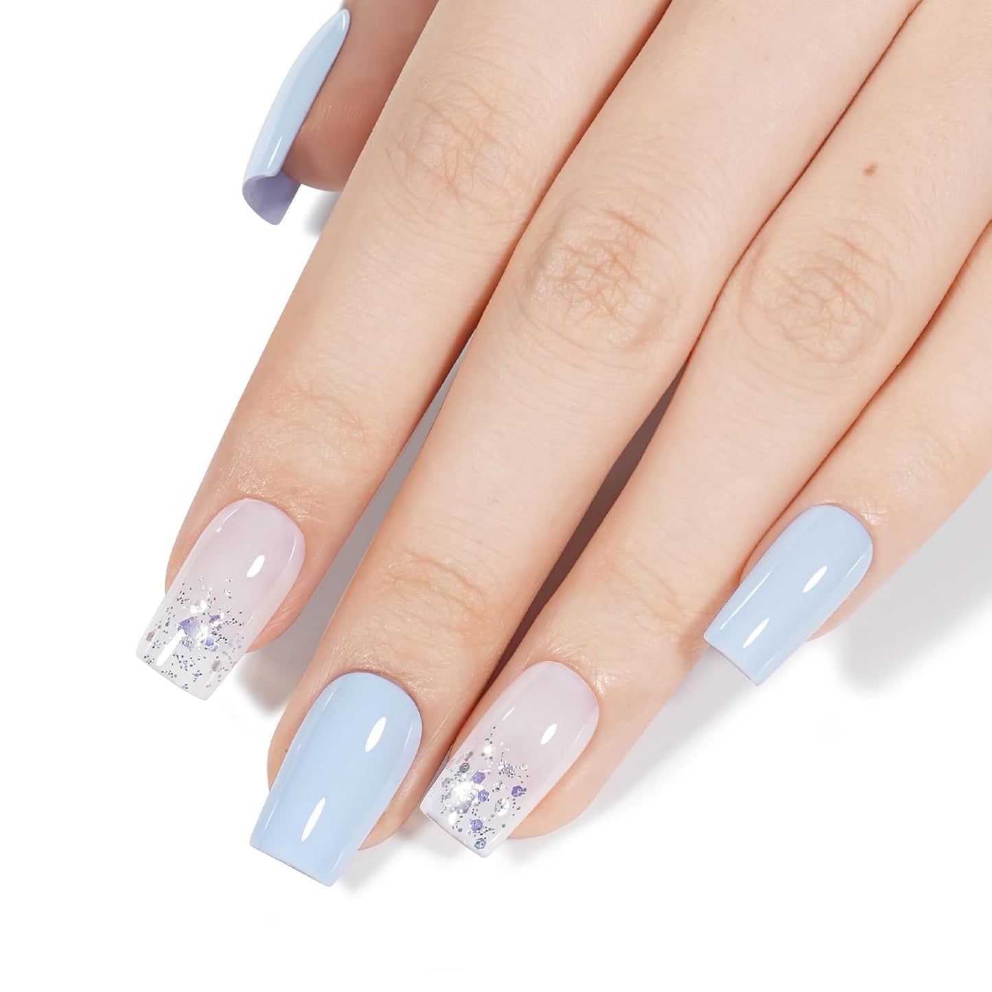 AILLSA Pastel Blue Gel Nail Polish Macaron Baby Blue Gels Polish Bright Spring Summer Colors Cotton Candy Nail Polish Gel Soak Off U V for French Manicure Salon DIY Holiday 0.5 Fl Oz GB82