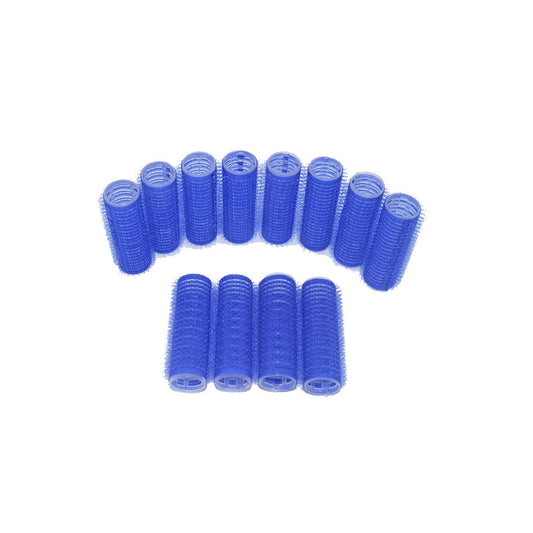 12PCS Plastic Roller Hair Curler for Medium Short Hair, Heatless Roller Hair Curler for Bangs, Create Natural Curly Hairstyle, Blue
