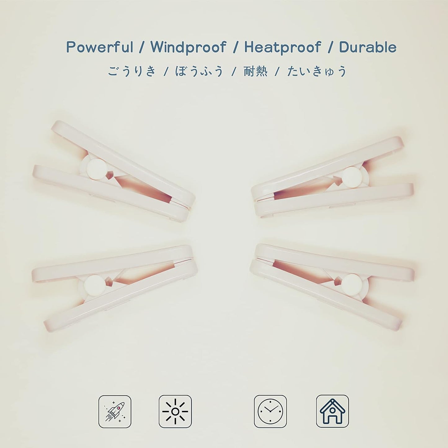 Strong Plastic Clothespins-16 Pack Heavy Duty Laundry Clothes Pins, Strong Clips, Non-Slip Clothes Pegs, Chip Clips, Hanger Clip, Rustless, Windproof, Heatproof-Gray