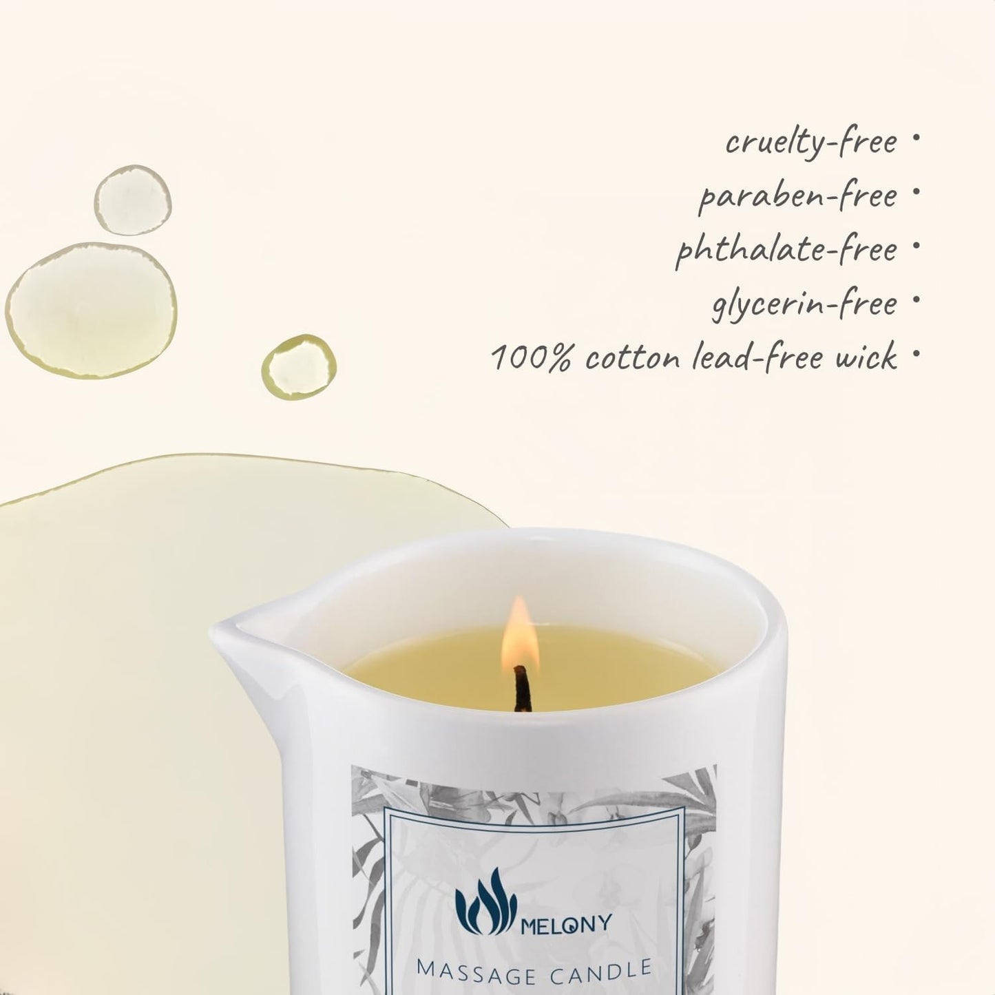 MELONY Soy Massage Oil Candle | 8.1Oz | Perfect Intensive Skin Treatment Candle | Moisturizing Luxurious Relaxing Essential Oil Body Massage Candle for Home Spa (Sweet Orange)