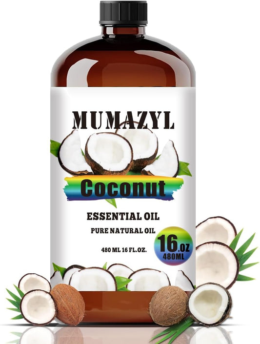 Coconut Essential Oil, Coconut Oil 16 Fl Oz 480ML for Diffuser Humidifier Yoga Cleaning DIY Candle Soap Making Essential Oils