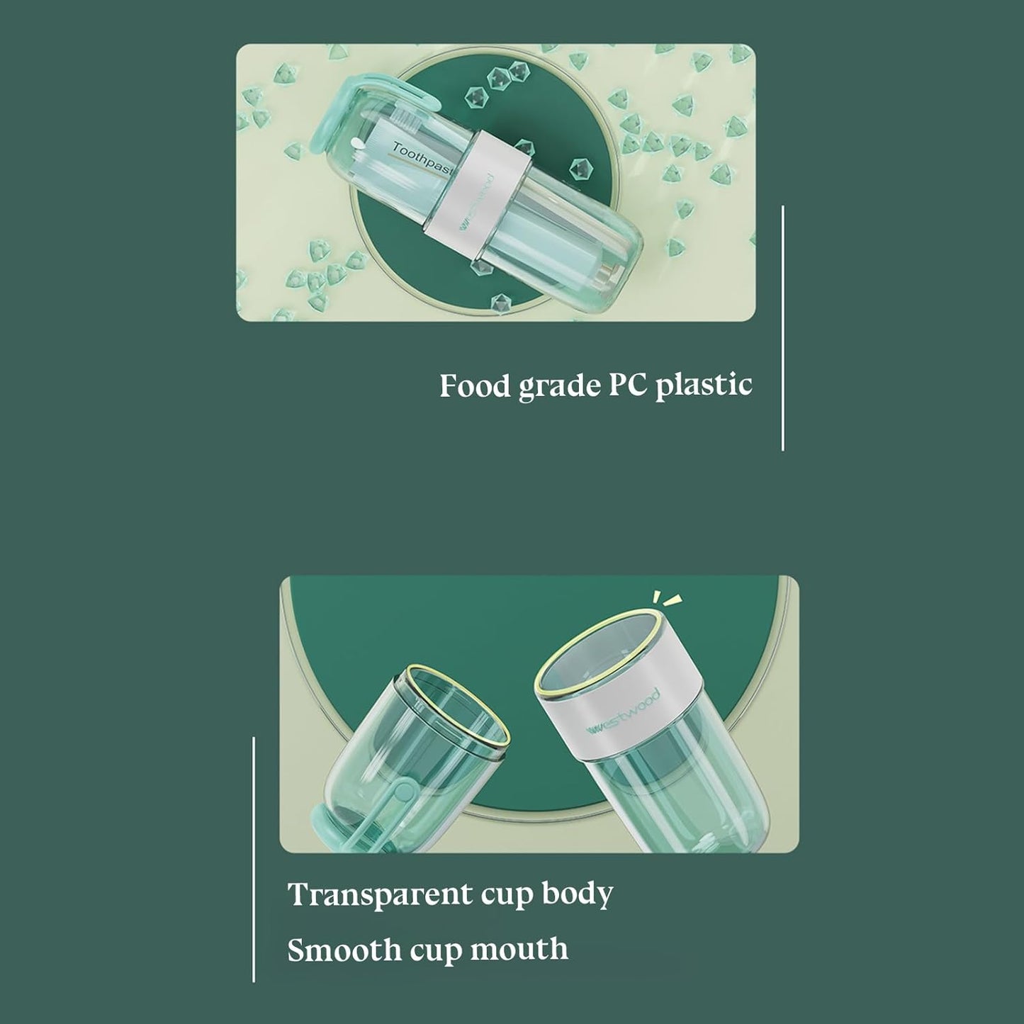 Luxury Transparent Pink Plastic Travel Toothbrush Holder Case with Cover, Portable Travel Toothbrush Cup, Storage Container for School Camping Business Trip Bathroom