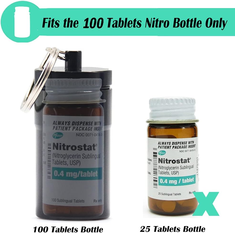 2 Packs 100 Tablets Nitro Bottle Holder, EFFIET Waterproof Metal Pill Bottle Container Capsule Match Container for Geocaching Quarters Cash Hider Storage Tubes/Fishing/Garden/Yard Hiding