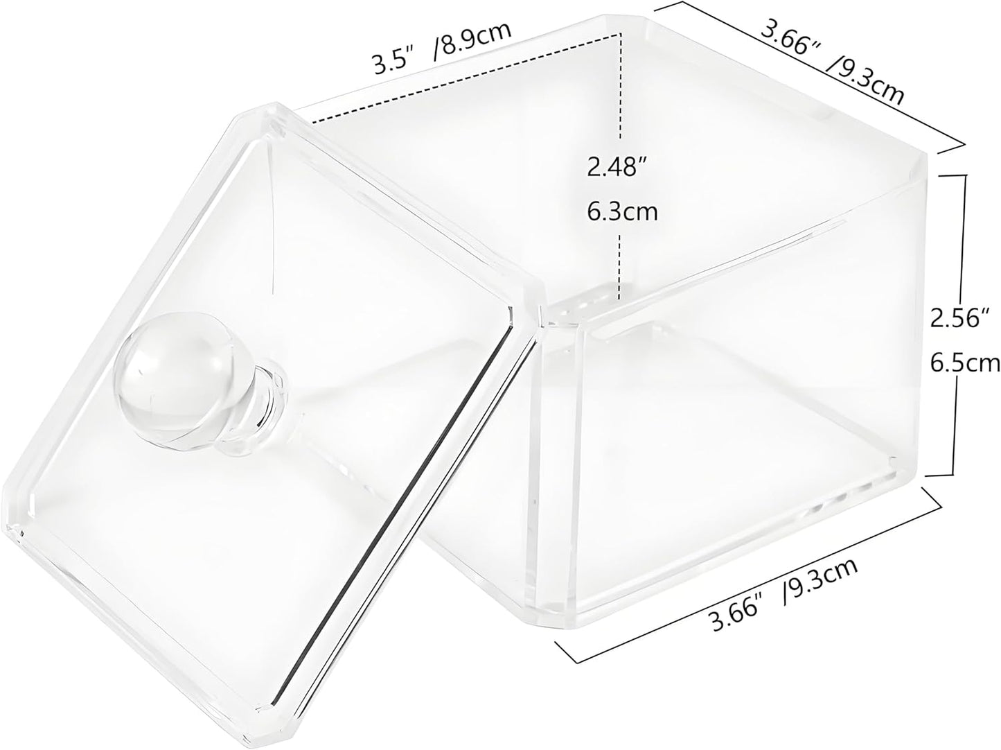 AXX Qtip Dispenser Apothecary Jars Bathroom - Qtip Holder Storage Canister Clear Plastic Jar for Cotton Swab,Q-Tips,Cotton Rounds (J#Clear 1Pcs)