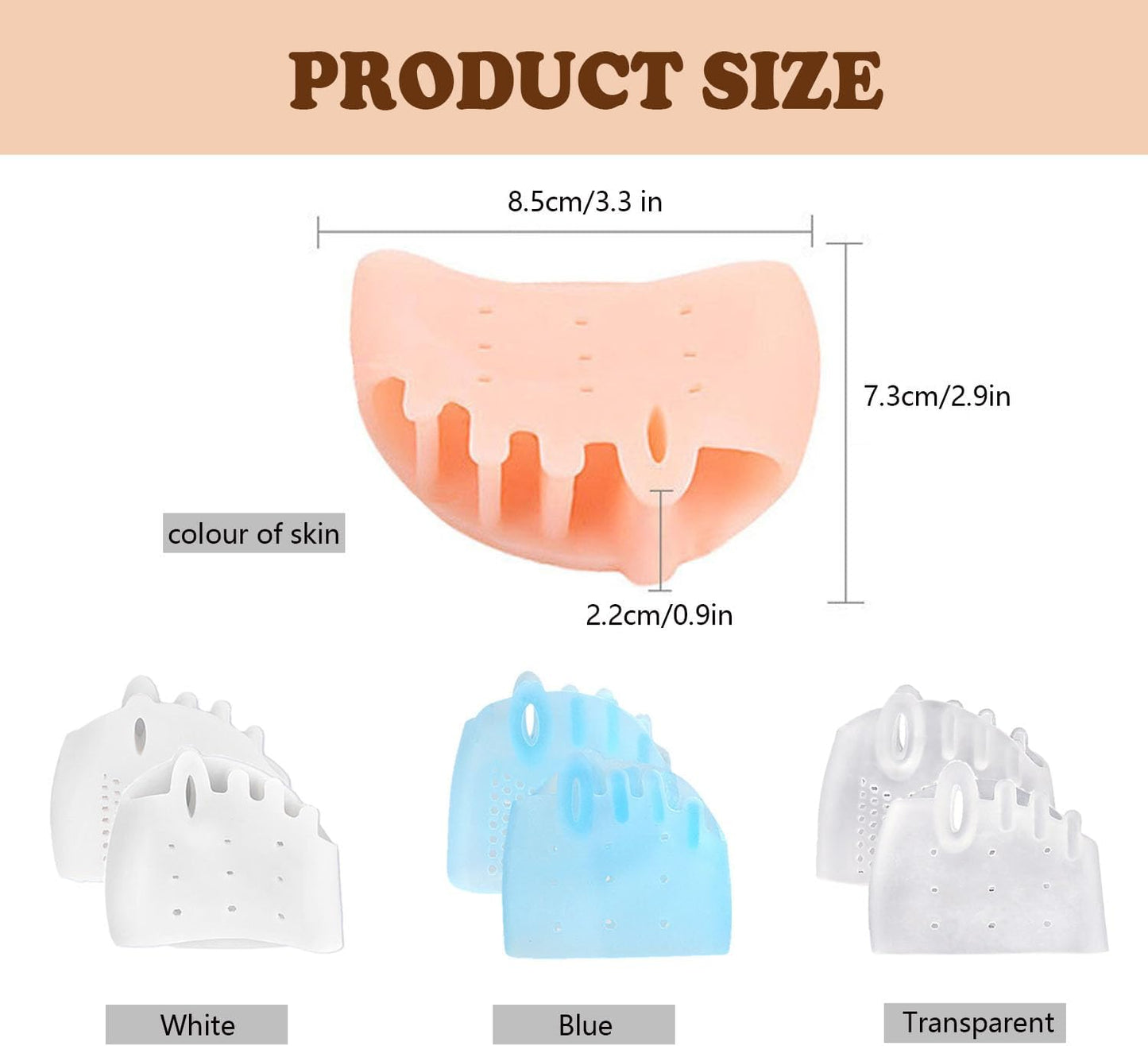 4 Pairs Silicone Toe Separators for Women & Men,Bunion Corrector Cushions,Metatarsal Pads,Soft&Breathable Gel Foot Cushions for Pain Relief,Realigns Crooked Toes, Great for Bunion,Hammer Toes