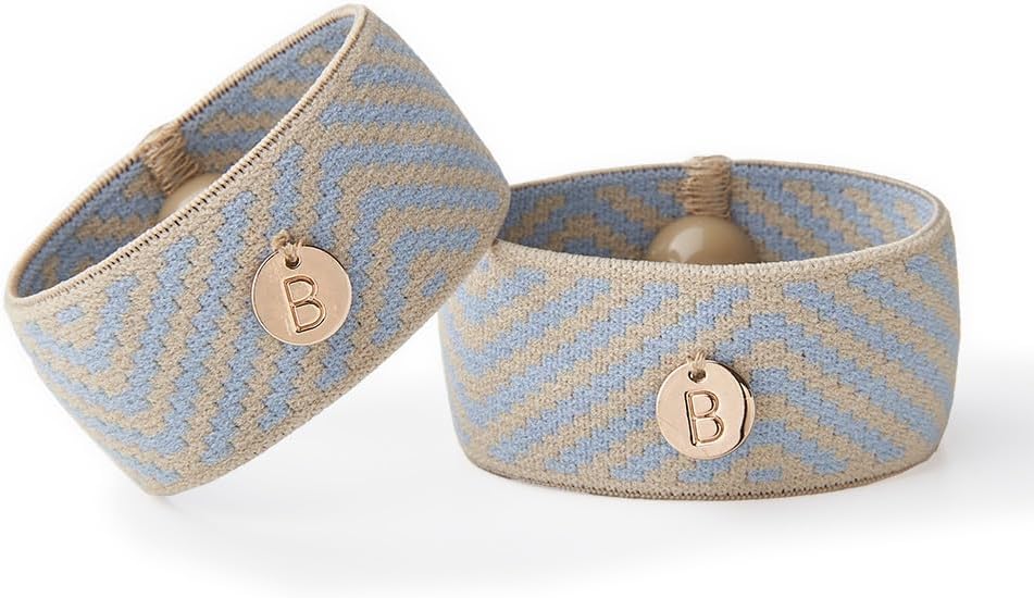 Blisslets Acupressure Relief Band - Cartagena Collection - Parentage (Blue/Camel/Gold, Medium - 5 5/8" - 6 5/8")